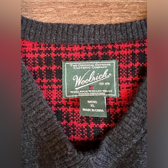 Woolrich Onyx Heather 100% Merino Wool Long Sleeve Crewneck Sweater XL E8 - Picture 5 of 8